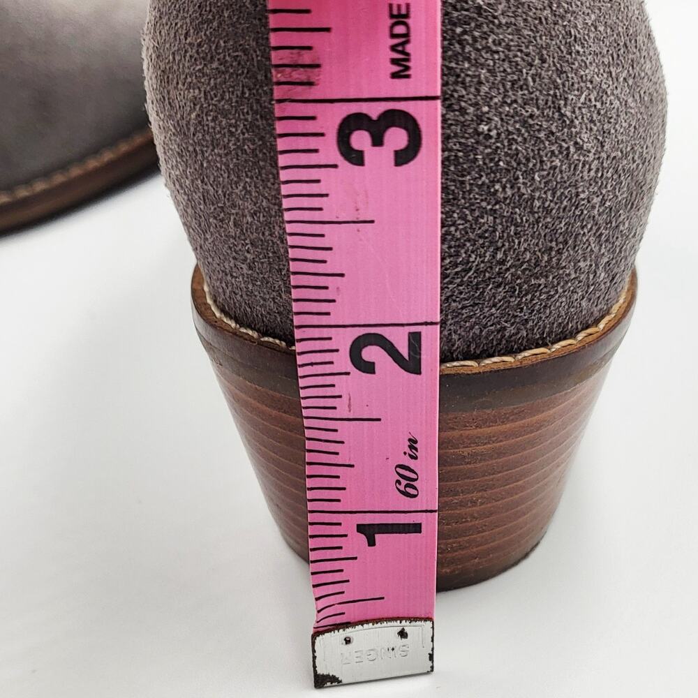 Cole Haan Alayna Gray Suede Slouch Ankle Booties Stacked Block Heel Women’s Sz 7 - Picture 11 of 11
